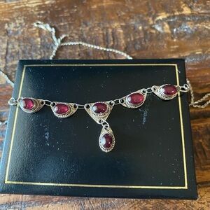 ❤️Sterling Silver necklace with 6 semiprecious stones